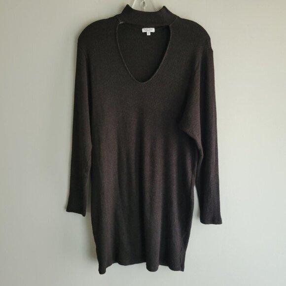Splendid Tops - Splendid Long Sleeve Rib Knit Choker Black Top/Sweater or Dress—Size Small